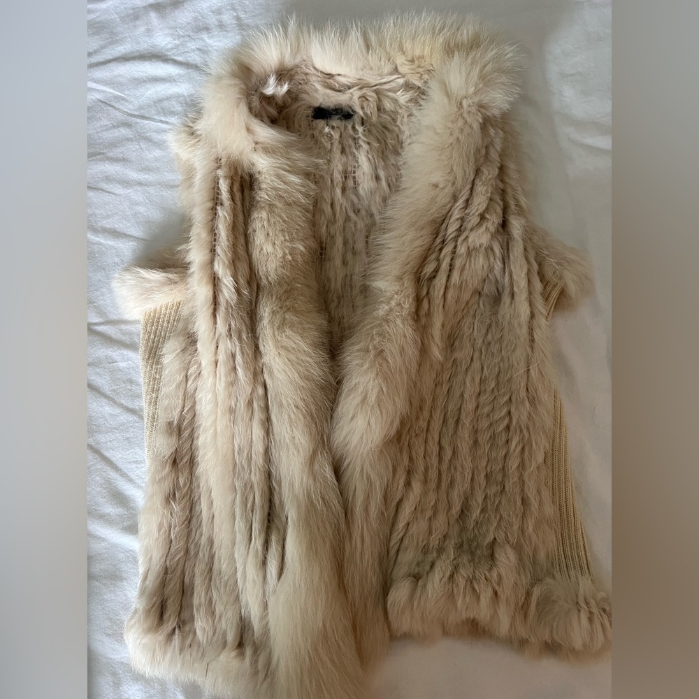 White Rabbit Fur Vest Size Small